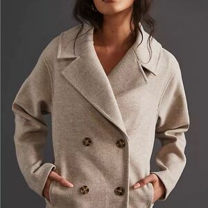 Anthropologie Avec Les Filles Double-Breasted Tan Coat Size S